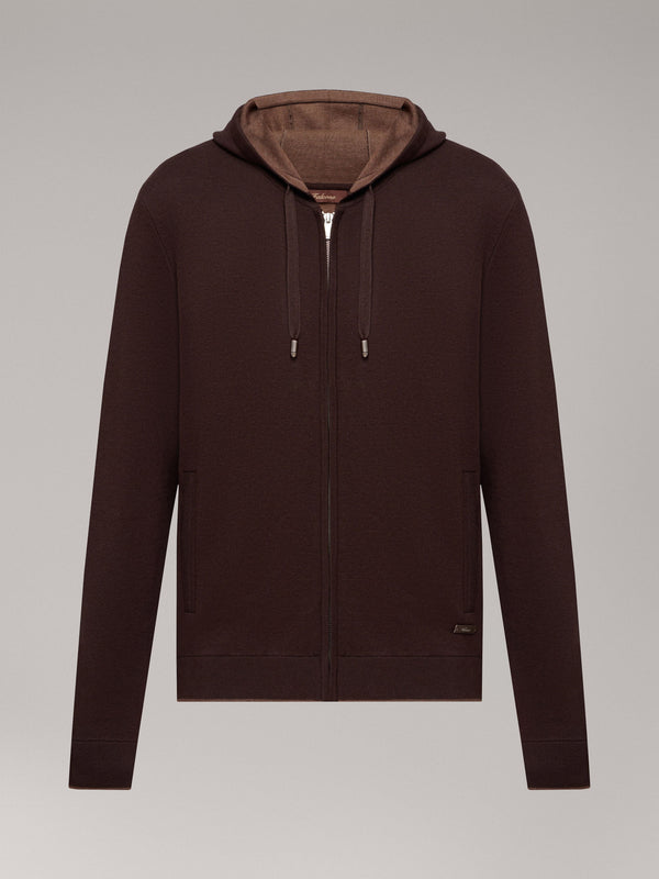 Porto Zip Hoodie — Deep Chocolate