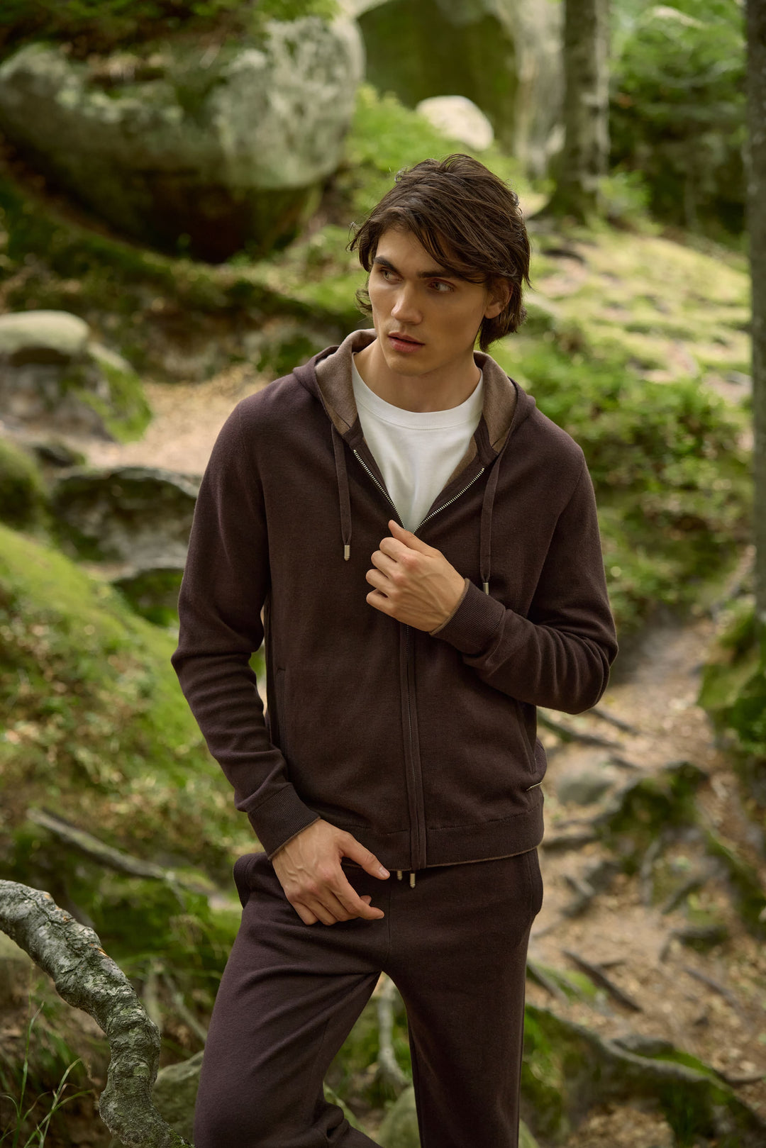 Porto Zip Hoodie — Deep Chocolate