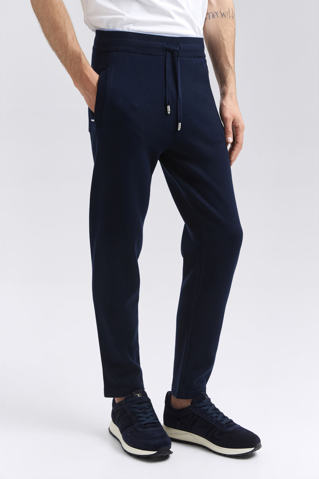 Porto Knit Trousers — Midnight Navy