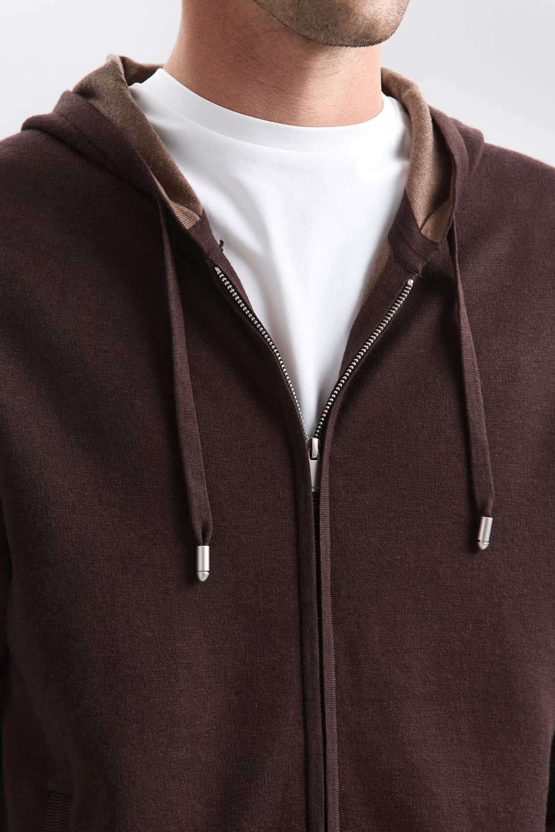Porto Zip Hoodie — Deep Chocolate